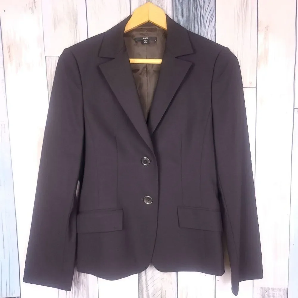 Hugo Boss Brown Fitted Two Button Blazer